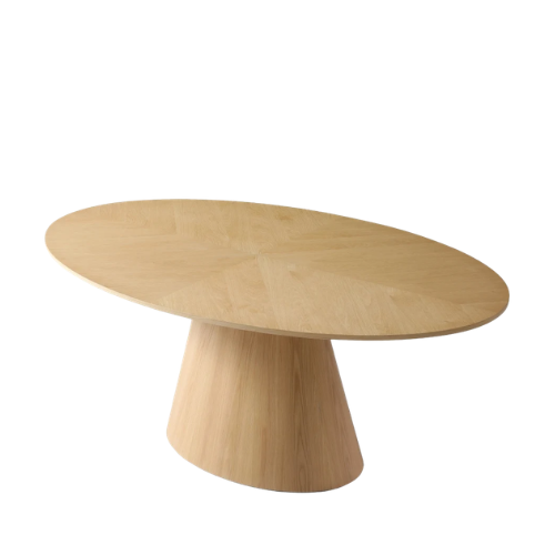 Contemporary Sculptural White Oak Dining Table