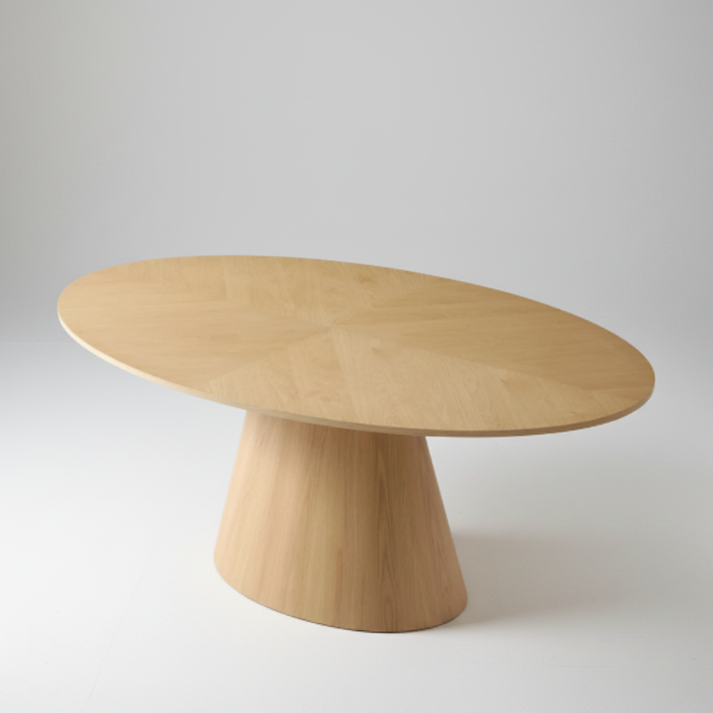Contemporary Sculptural White Oak Dining Table