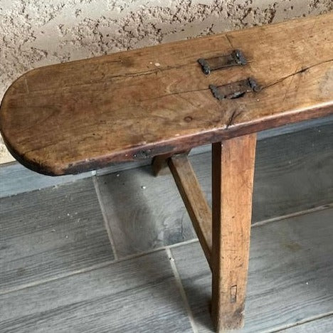 1900 French Wooden Farm Bench