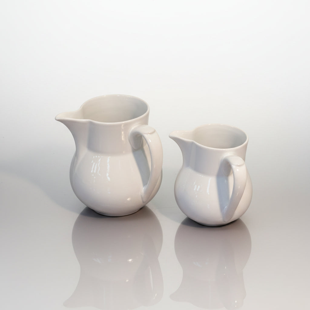 White Pitcher with Side Handle
