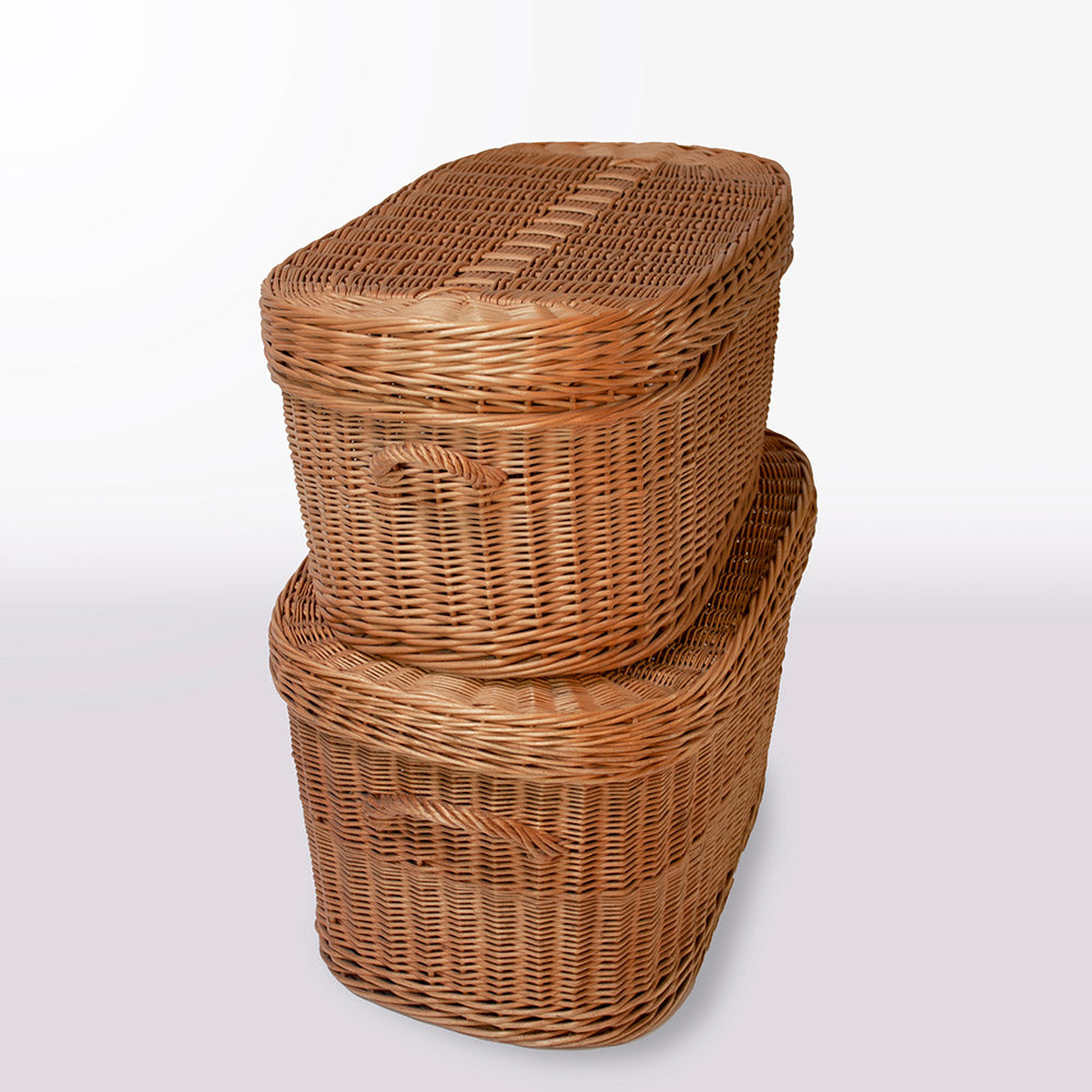 Oval Basket with Lid, Small