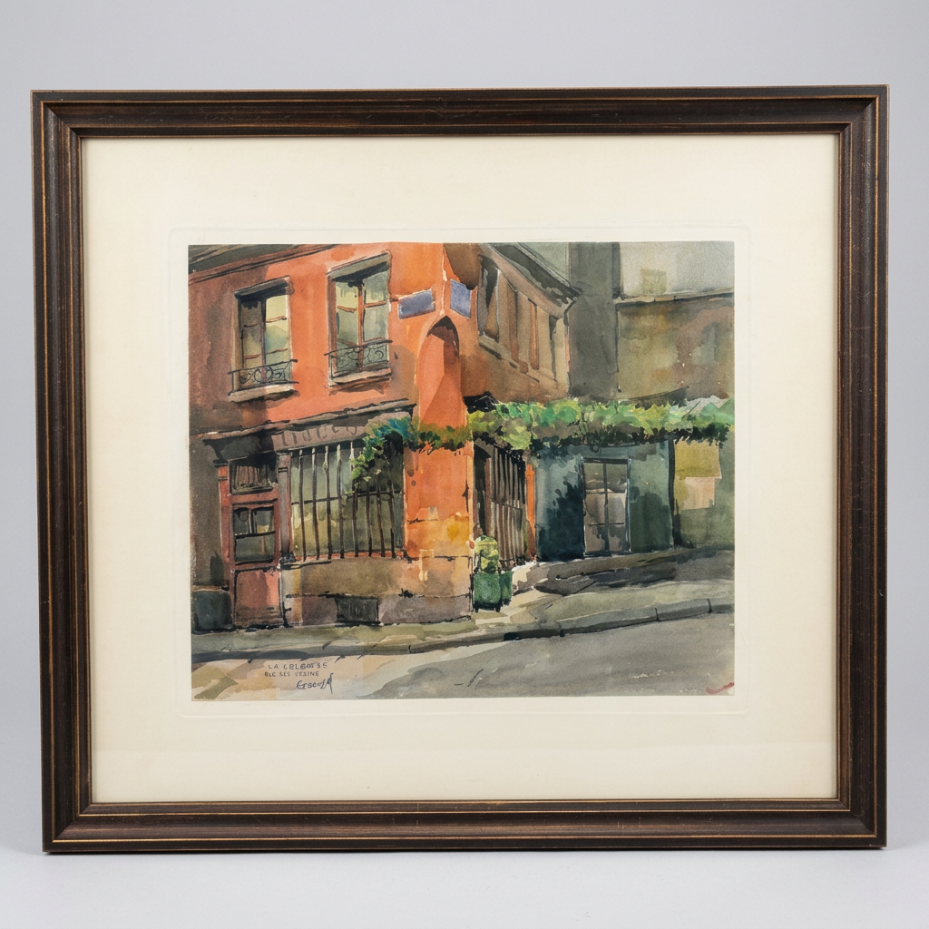 Framed Watercolors of Paris, Signed