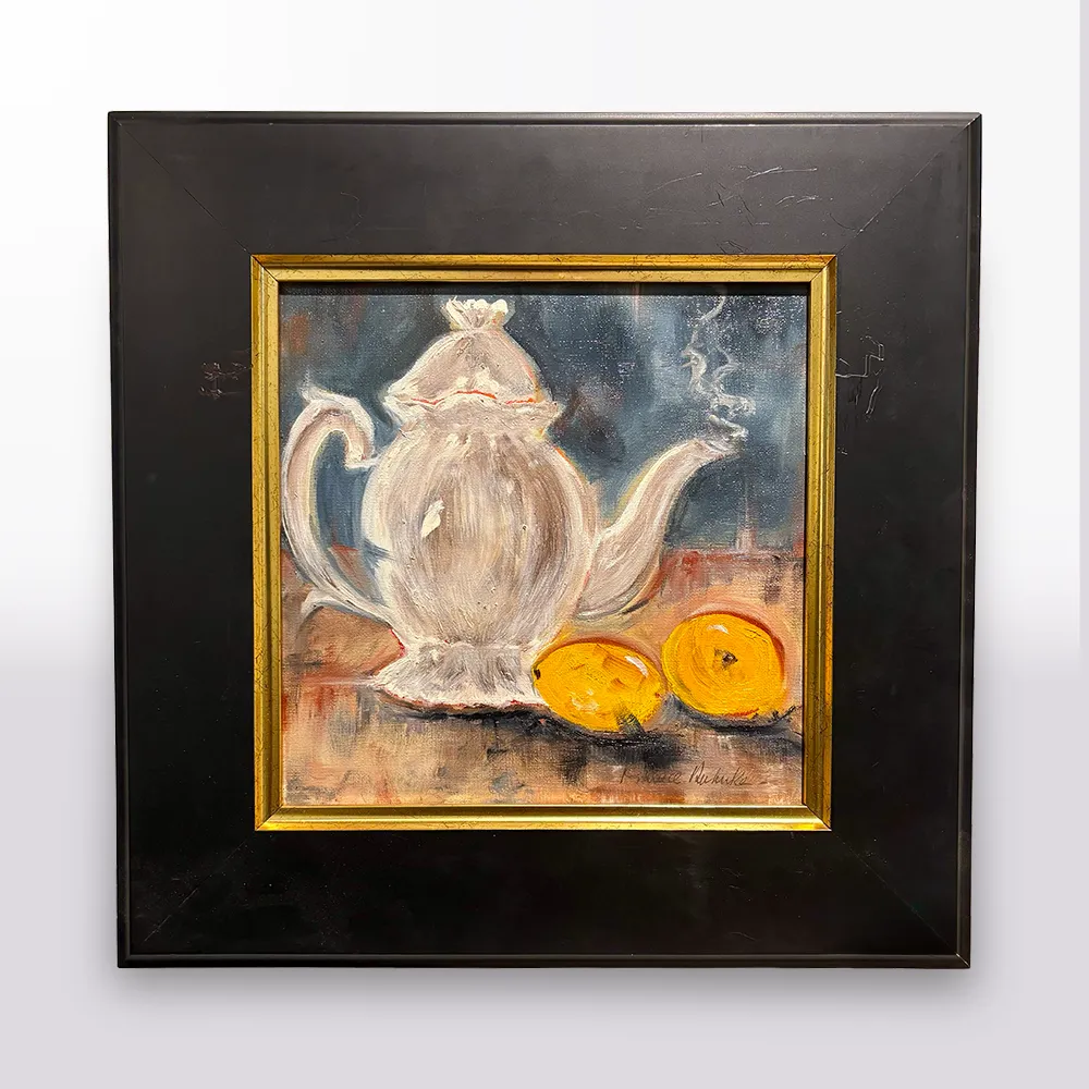 Framed Oil by France Rhunke, Les Agrumes - The au Citrone
