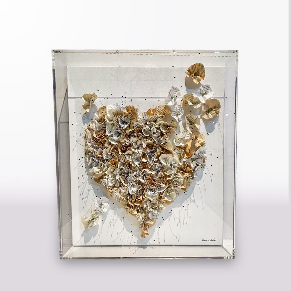 France Ruhnke Mixed Media in Shadow Box - Heart Bloom
