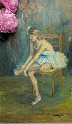 Huile Sur Toile, 1951 Oil on Canvas - La Jeune Danseuse