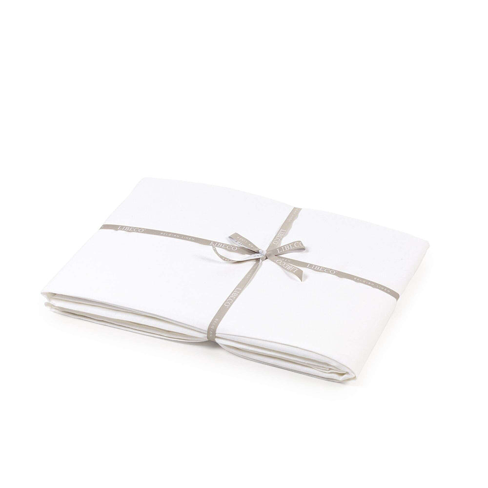 White pillowcase with a gray ribbon on a white background