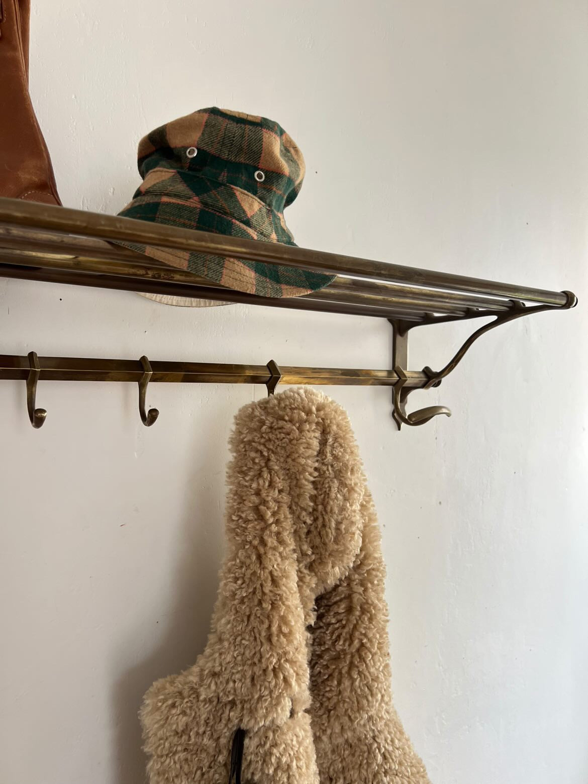 French 1920s Brass Coat Rack