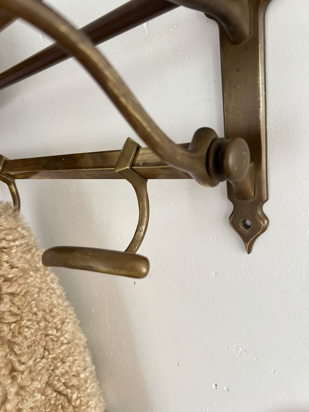 French 1920s Brass Coat Rack