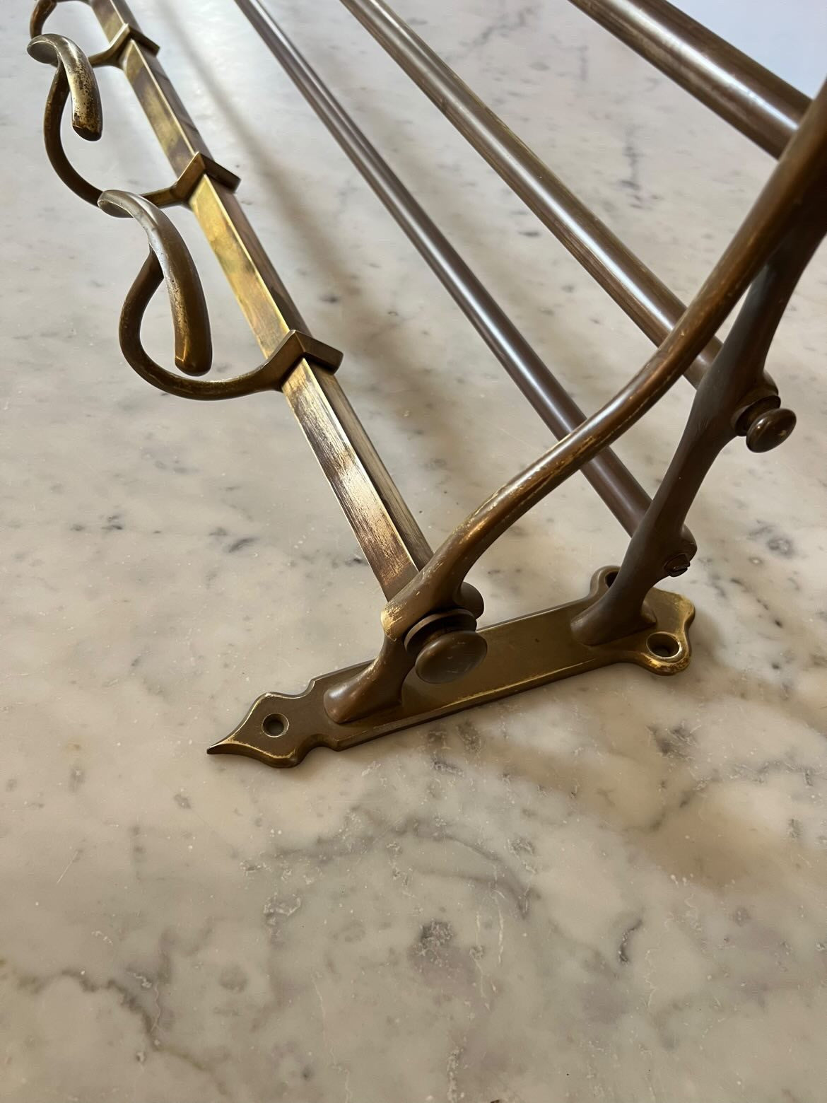 French 1920s Brass Coat Rack