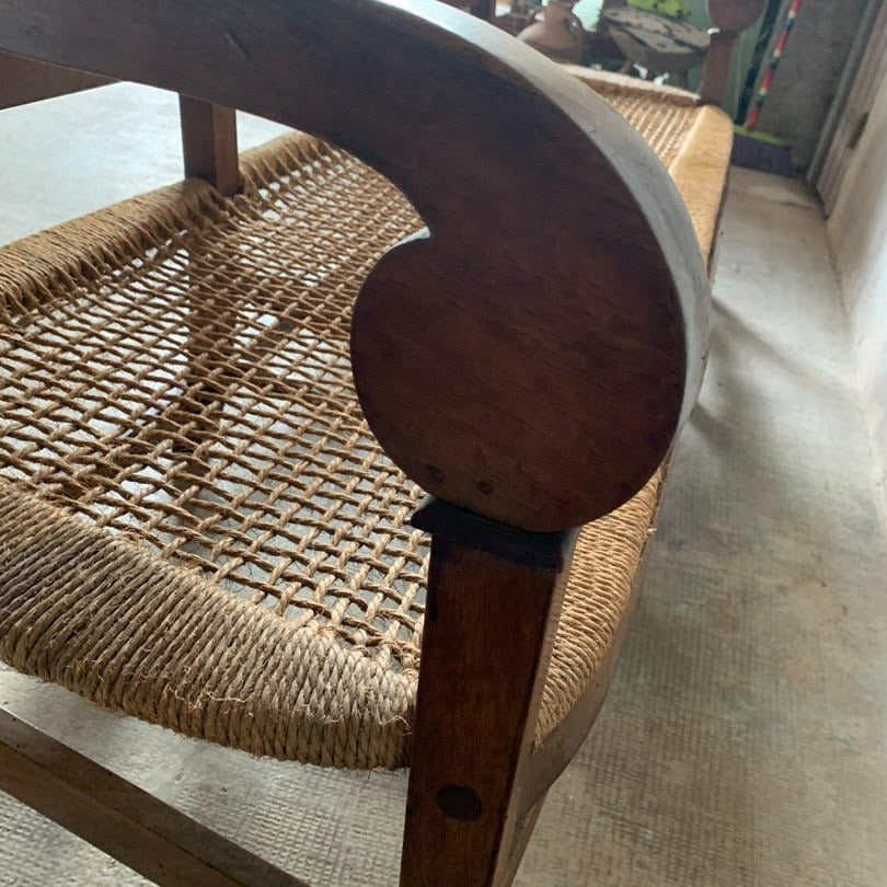 French Cherry Wood Bench - Directoire Period