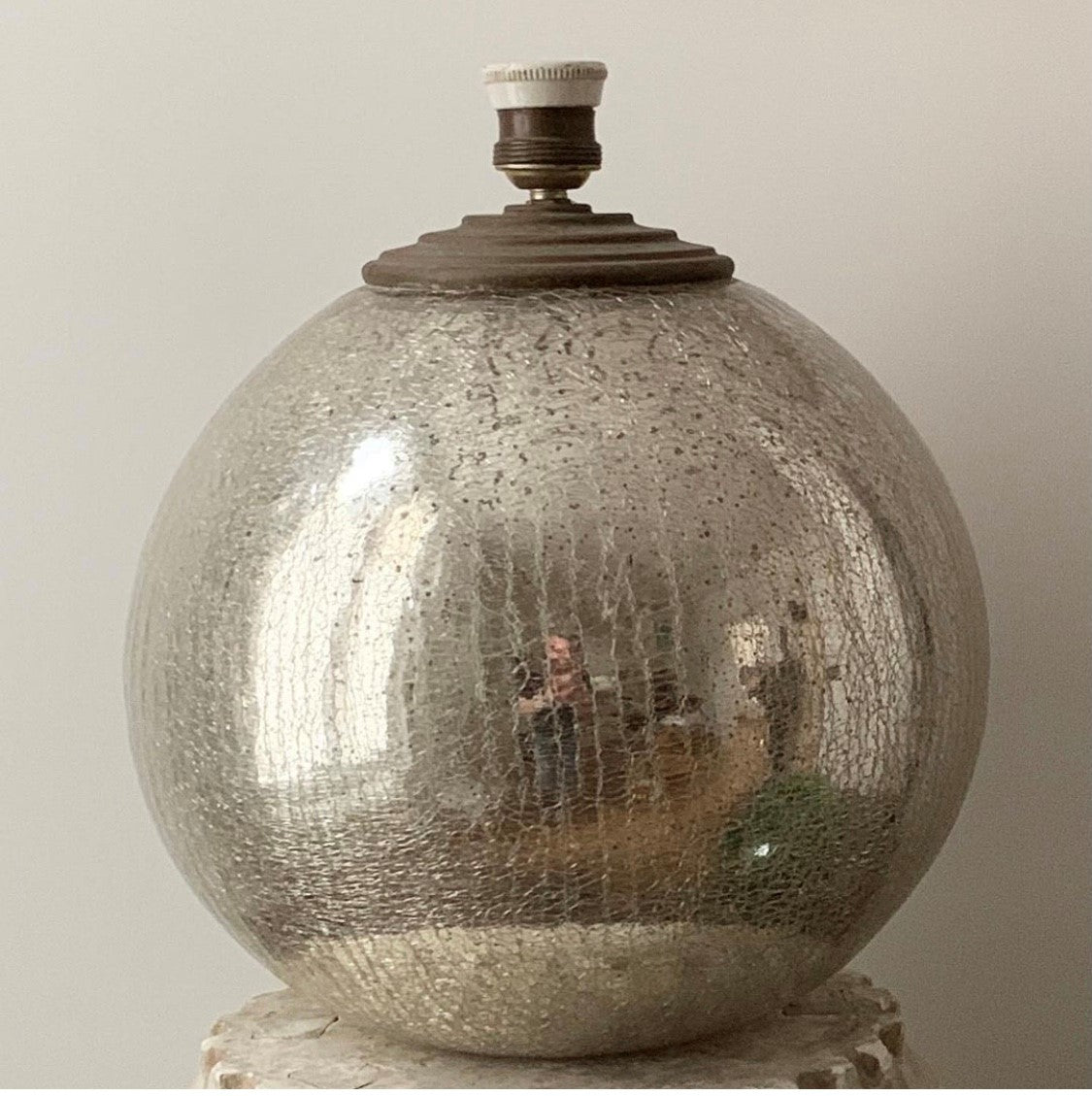 Eglomised Table Lamp Art Deco-Rare