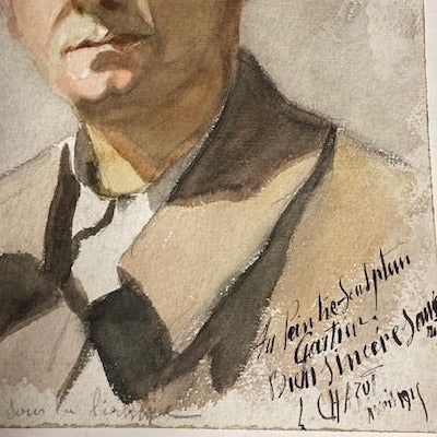 Framed Watercolor, Man with cap