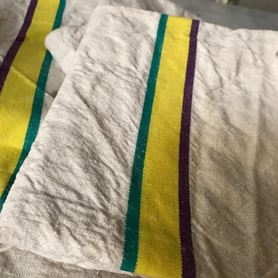 Vintage Linen Cloths - Yellow, Green, & Purple