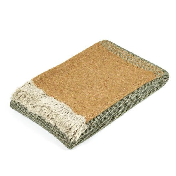 Jules Throw-Green Herringbone