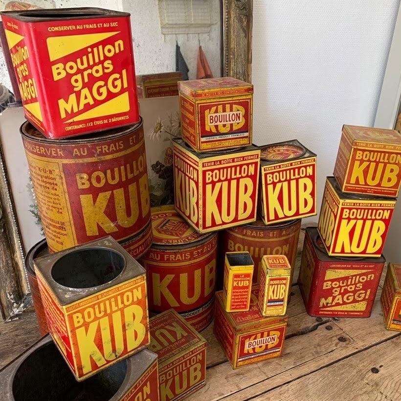 1920 Bouillon Kub Tins