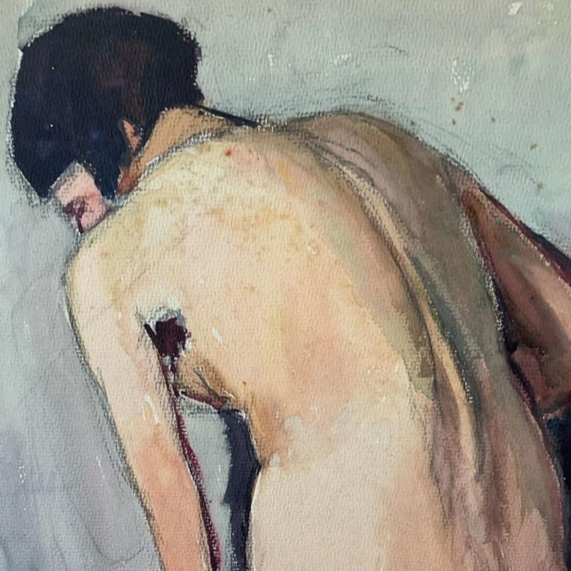 Pair of Watercolor Nudes, Marguerite Beauzee- Paper on Board