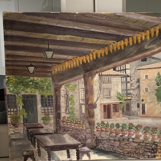 Unframed Oil on Canvas - Restaurant