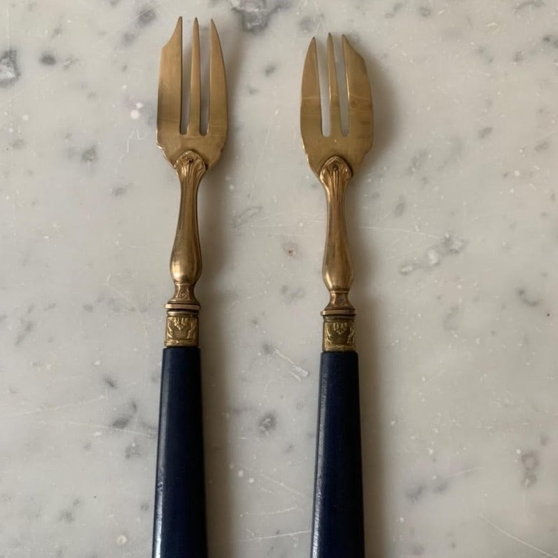 Navy Blue Bakelite Forks (12 in original box)
