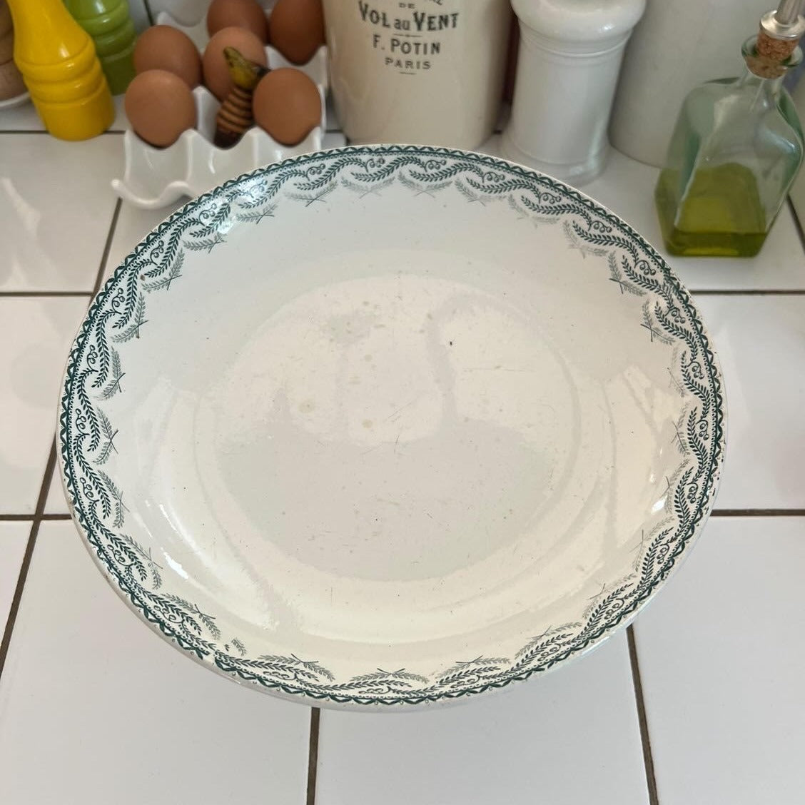 Large Saint Amond Dish on Pedestal