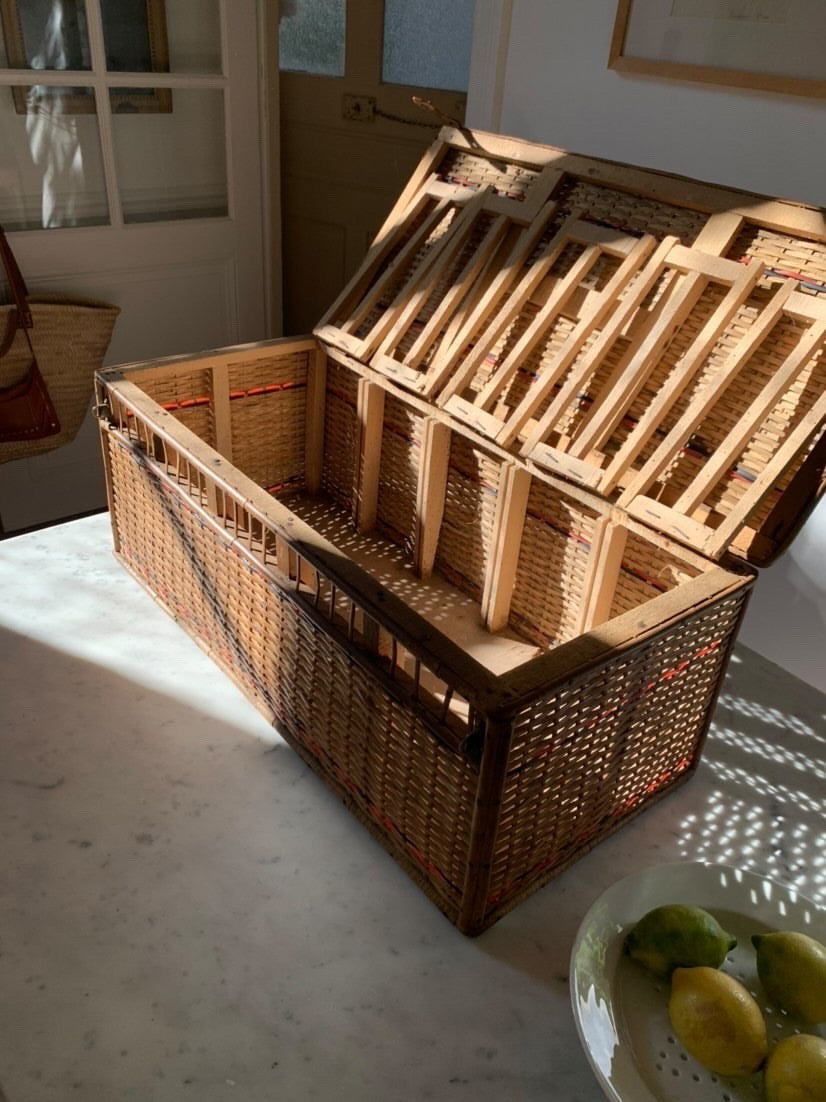 French 1920s Wicker Trunk