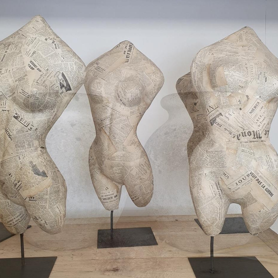 Plaster Free Form Busts by Belgian artist