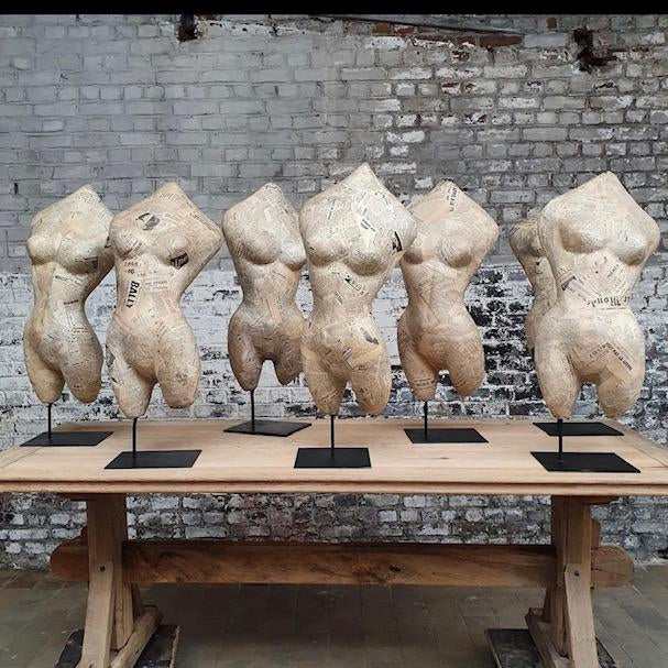 Plaster Free Form Busts by Belgian artist
