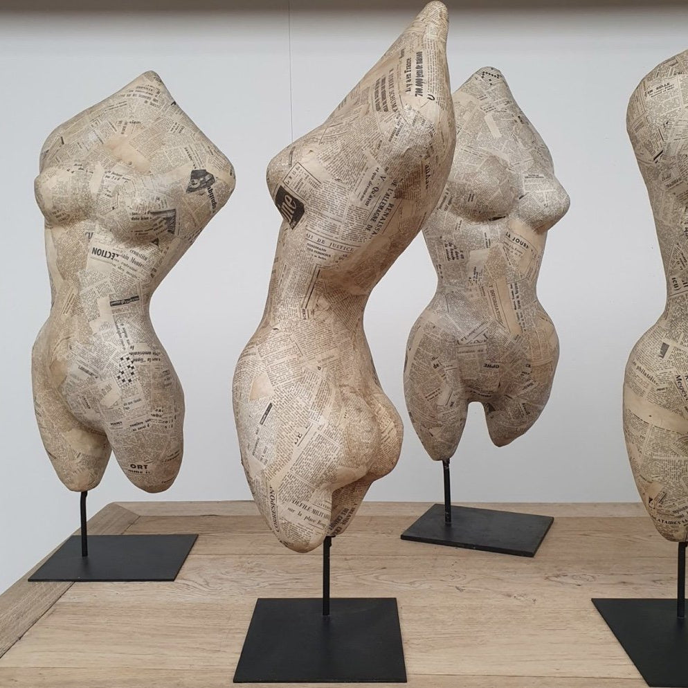 1950s Plaster Free Form Busts by Belgian artist
