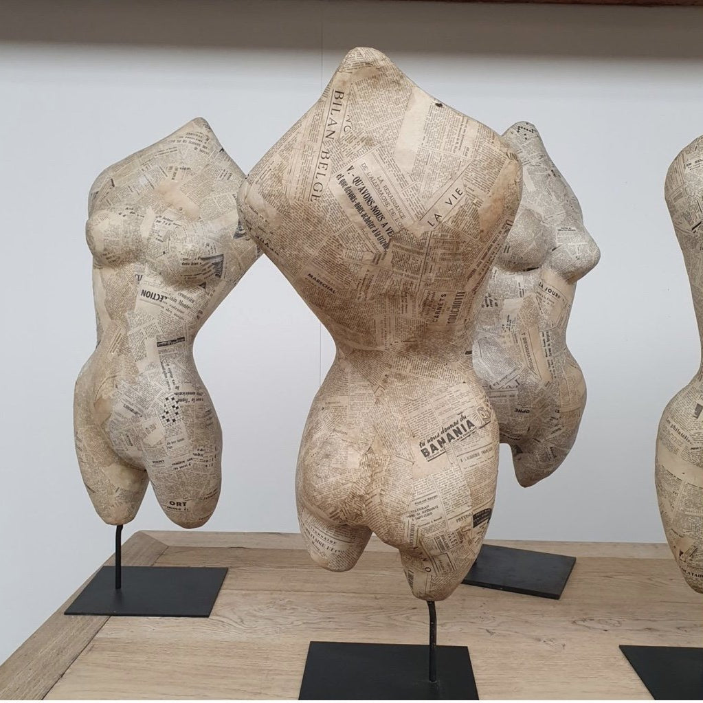 1950s Plaster Free Form Busts by Belgian artist