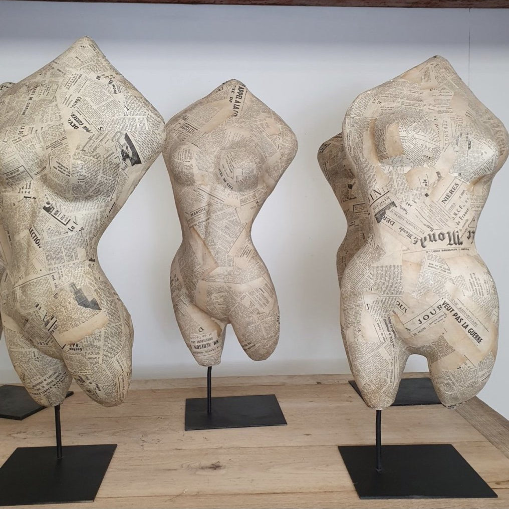 1950s Plaster Free Form Busts by Belgian artist
