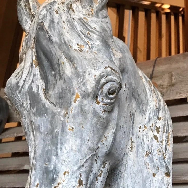 Zinc Horse Head from French Butcher Shop