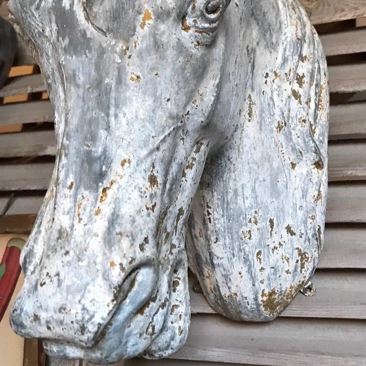 Zinc Horse Head from French Butcher Shop