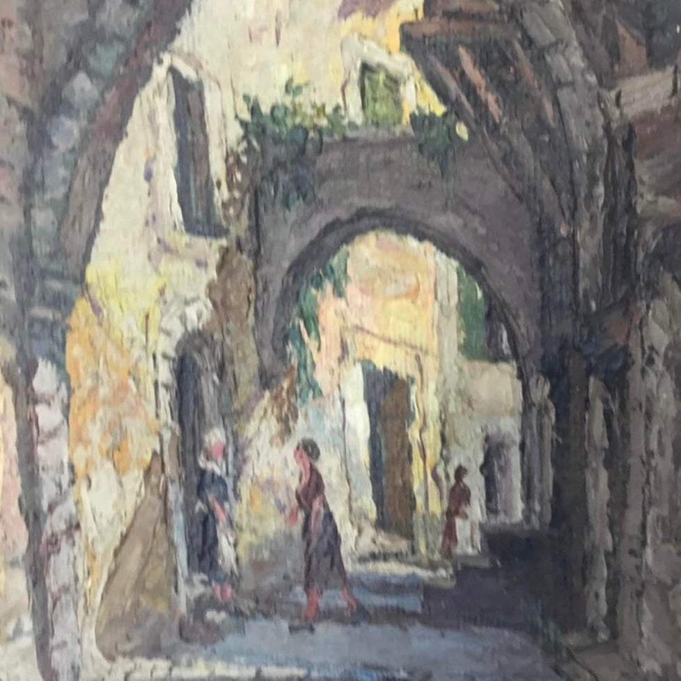 Framed Oil on Canvas - Arched Path