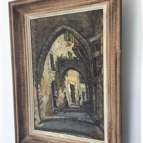 Framed Oil on Canvas - Arched Path