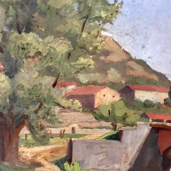Framed Oil on Board, Two Sided Painting of Provence