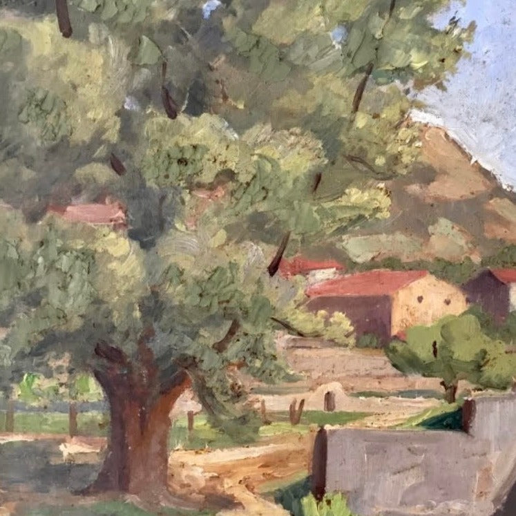 Framed Oil on Board, Two Sided Painting of Provence