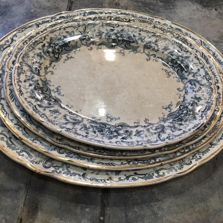 Fine English China - Blue and White with Gold Edge