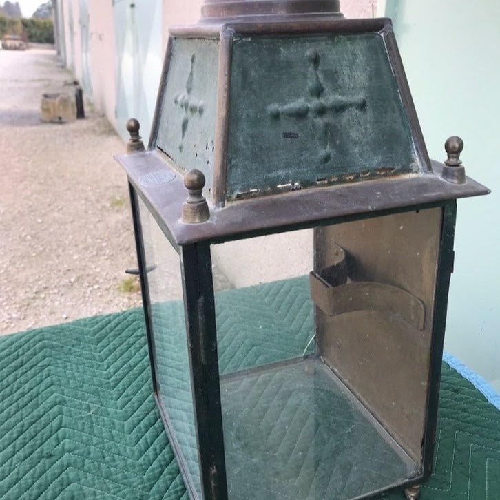 Lantern - Tole/Brass 19th C. with Original Paris Makers Label