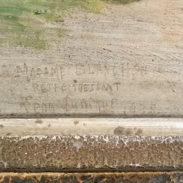 Framed Oil on Board - To ‘Madame Blanchon by Jean Dunique’