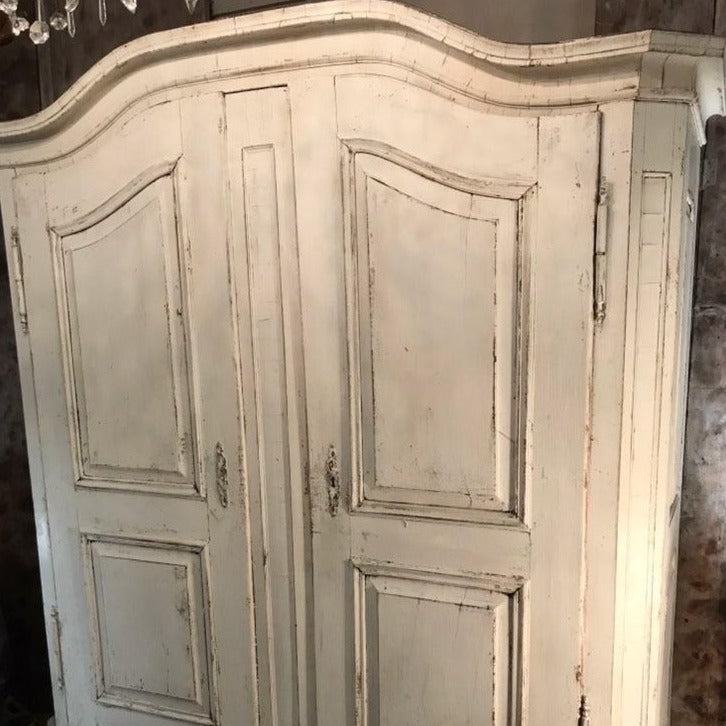 1850 French White Armoire from Alsace