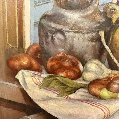 Large Unframed Oil on Canvas - Food Still Life