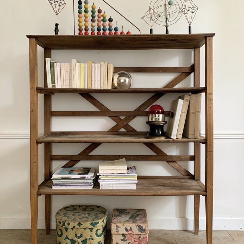 French Walnut Book Shelves with Tapered Legs