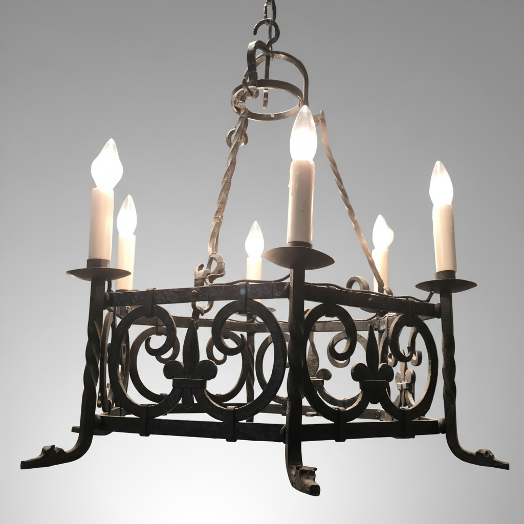French Iron Chandelier