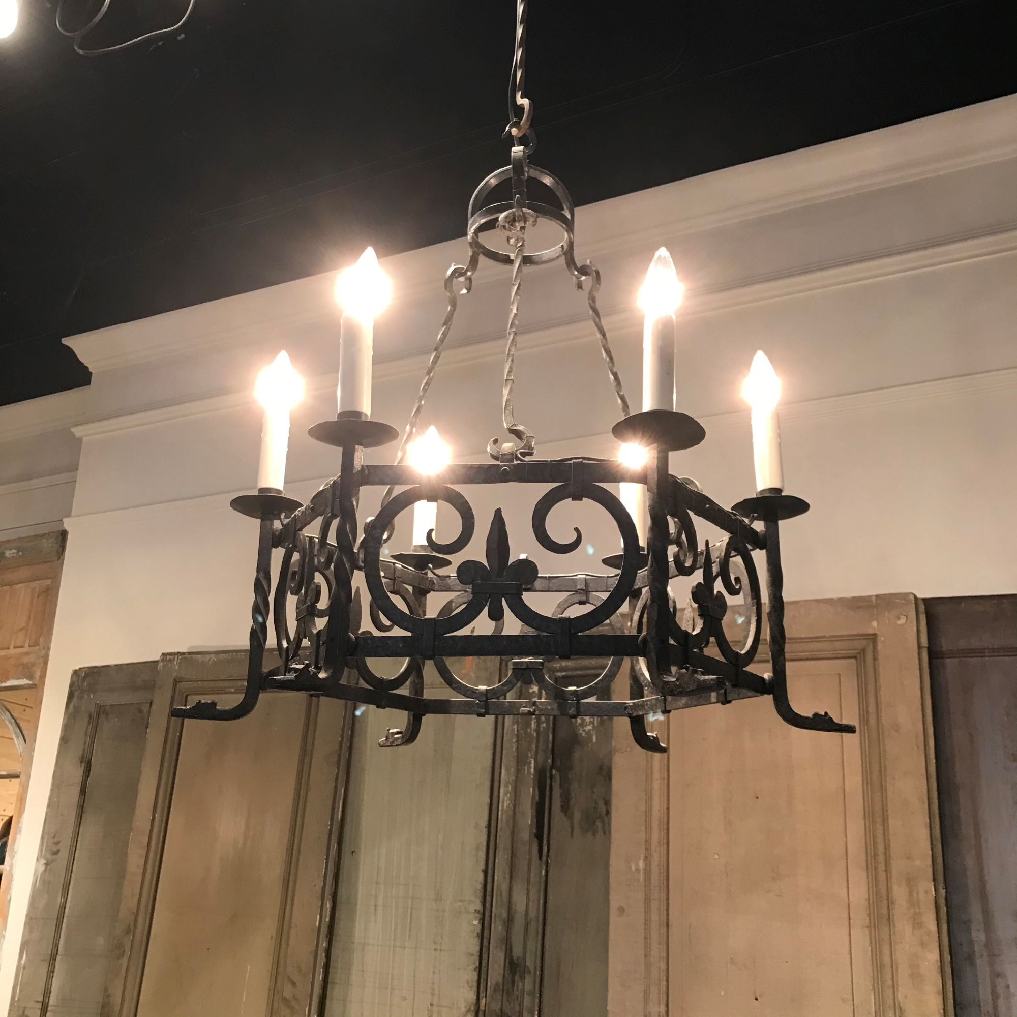 French Iron Chandelier