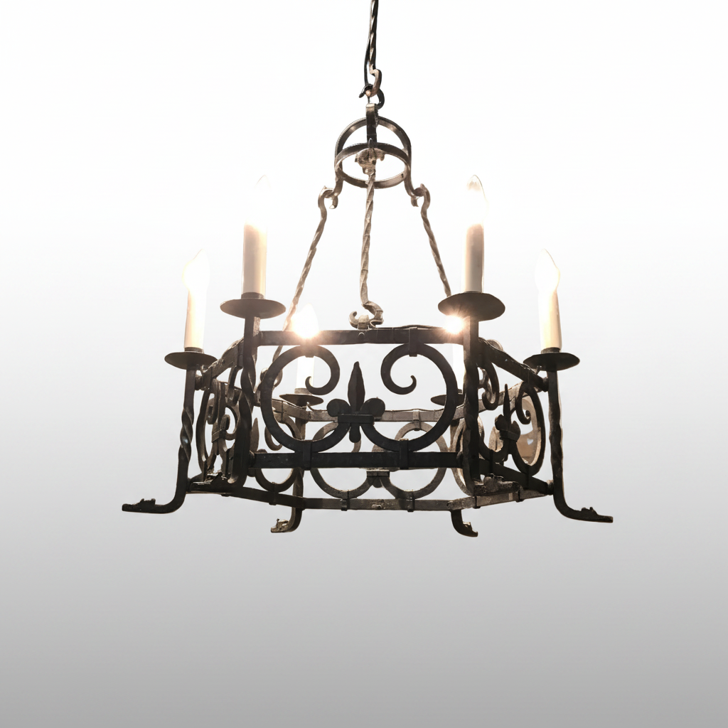 French Iron Chandelier