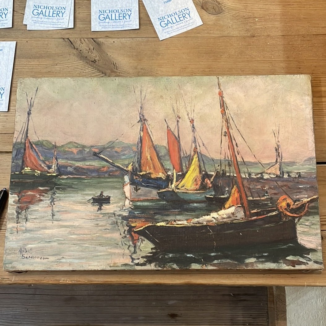 Unframed Oil Painting- Boats