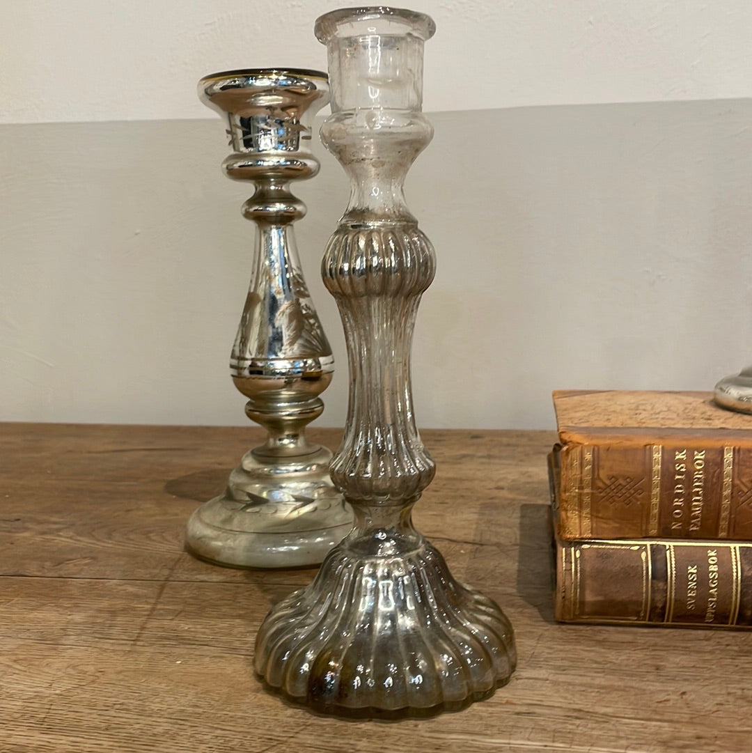 1900 Mercury Glass Candlestick