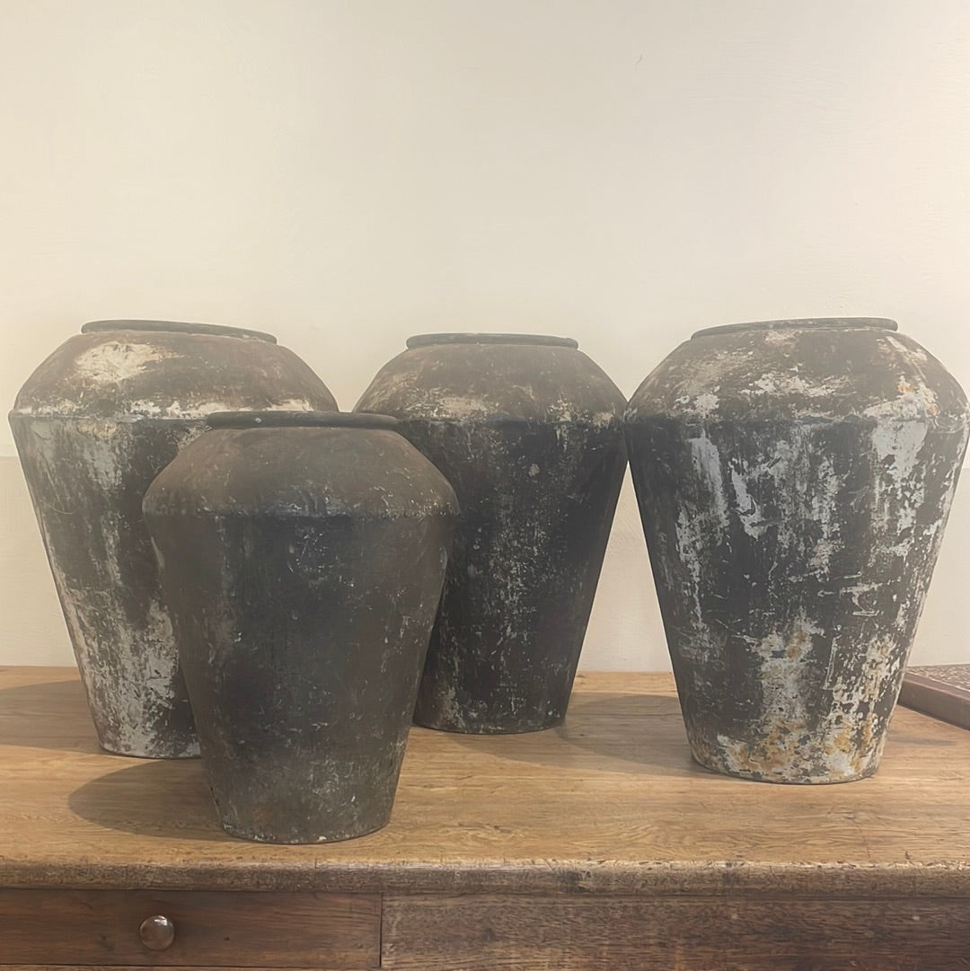 Dark Grey Metal Florist Vases