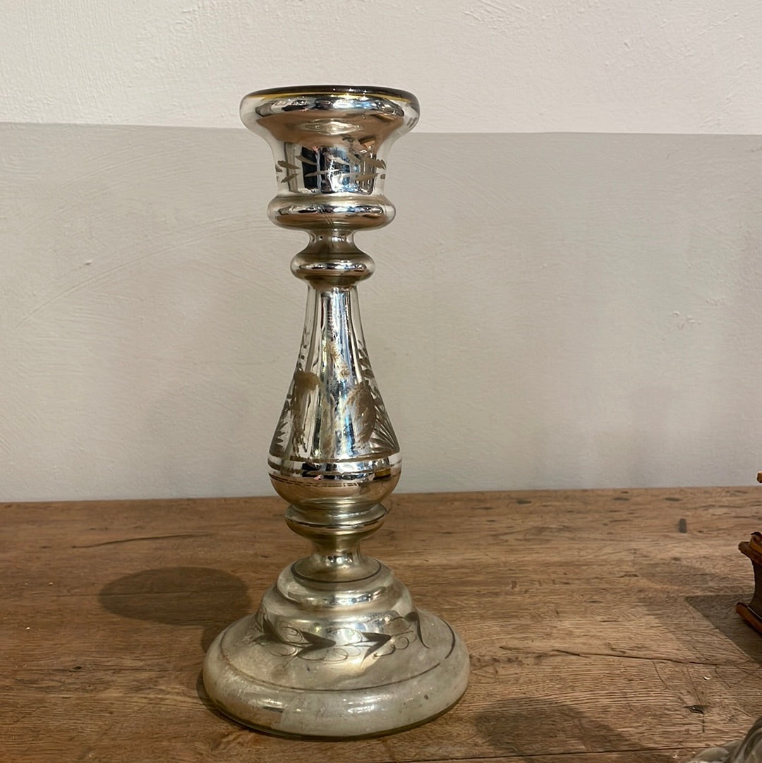 1900 Mercury Glass Candlestick