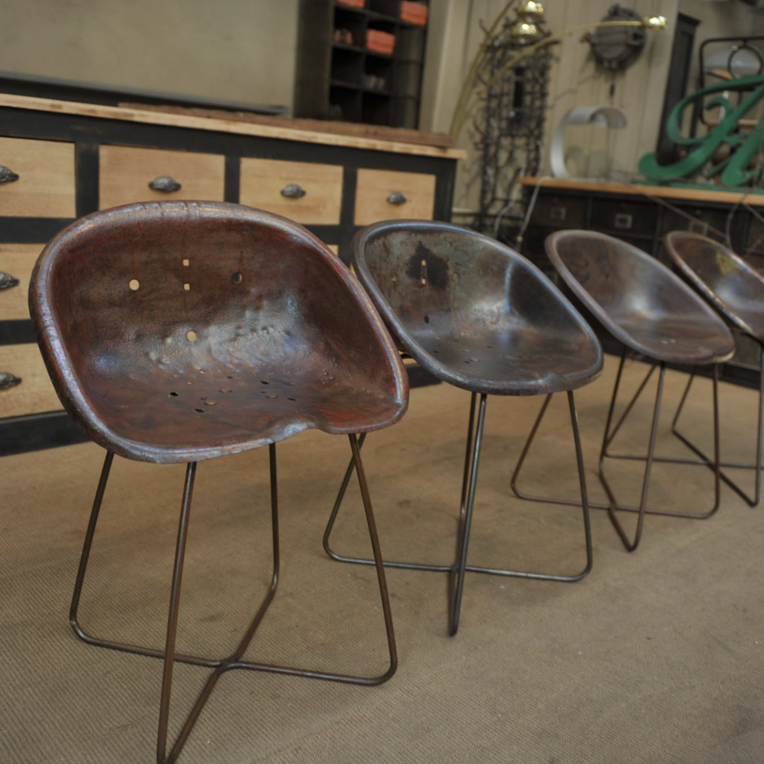 French 1950 Tractor Stool