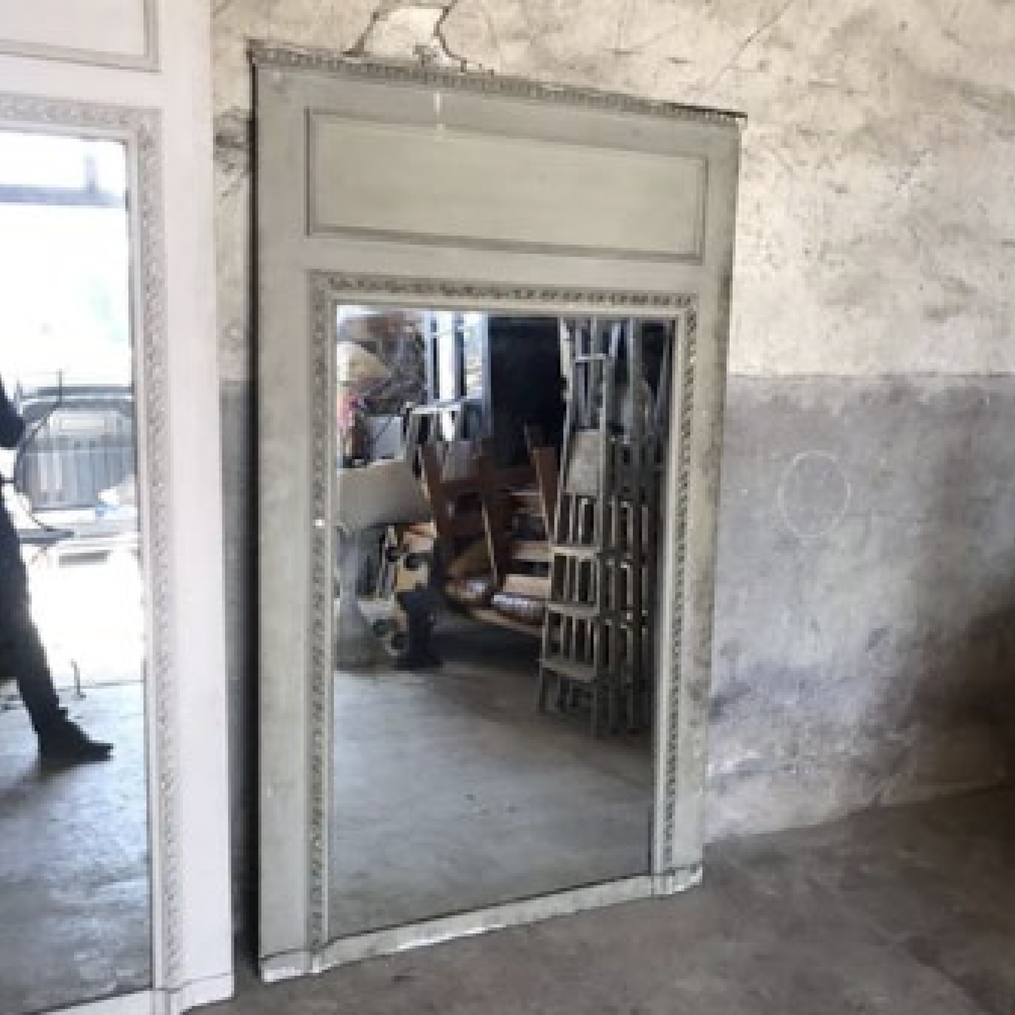 Antique French Trumeau Mercury Mirror